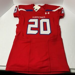 Under Armour Hurricanes #20 Football Jersey Mens Large Red Game Practice NWT